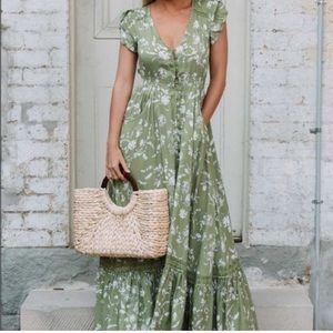 green emerald velvet dress JADE PRINT INDIANA MAXI DRESS – Jarlie Wild